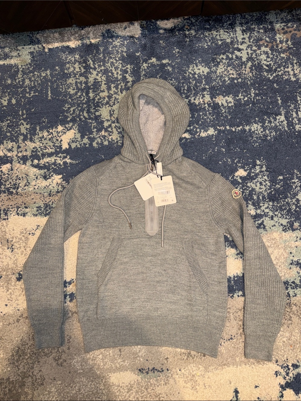 Moncler wool and cashmere hoodie gray ALL SIZES
